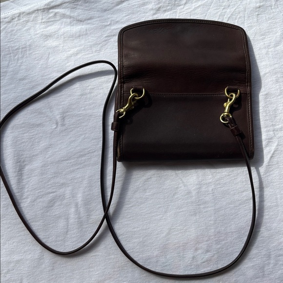 Coach vintage brown leather crossbody clutch Envelope Swing Wallet #4873 - Picture 4 of 7